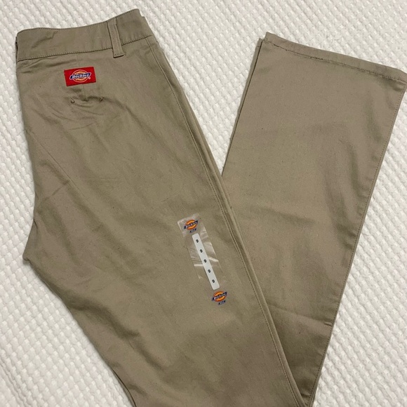 Dickies Girl Juniors' Dealer No Pocket Straight Leg Pants, Khaki - Picture 6 of 8